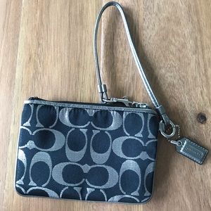 Coach Black Metallic Wristlet